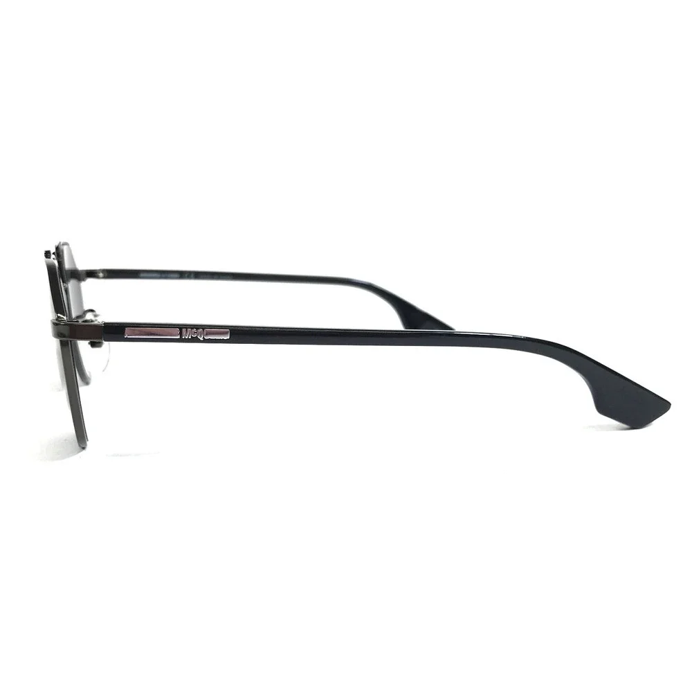 McQ Sunglasses MQ0095S 001 Polished Black Pilot Bridge Frames with Black Lenses